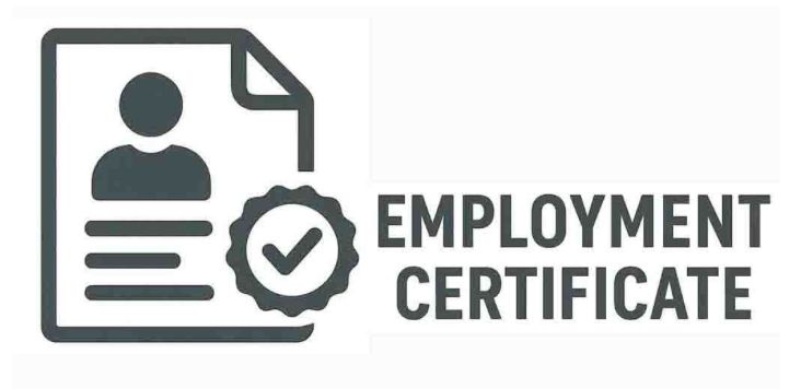 New employment certificate for online approval